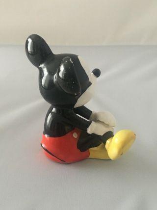 Vintage Walt Disney Productions Mickey Mouse Sitting Porcelain Figurine Japan 3