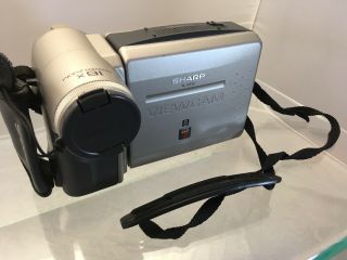Vintage Sharp Silver Viewcam Camera w/ Black Leather Travel Carrier B815 2
