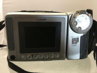 Vintage Sharp Silver Viewcam Camera w/ Black Leather Travel Carrier B815 4