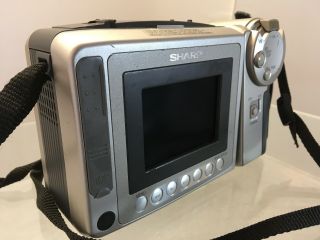 Vintage Sharp Silver Viewcam Camera w/ Black Leather Travel Carrier B815 5