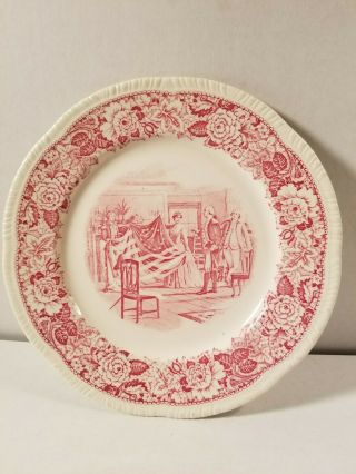 Vintage Red Historical America Homer Laughlin Betsy Ross Flag Dinner Plate