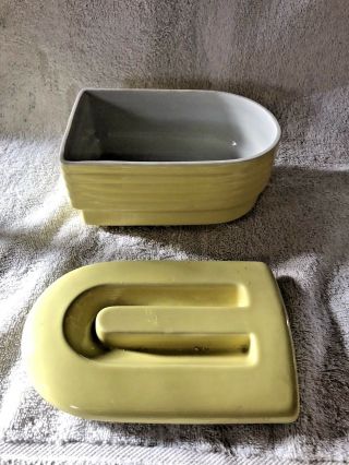 Vintage Mid - Century Westinghouse By Hall Yellow Refrigerator Butter Dish W/ Lid