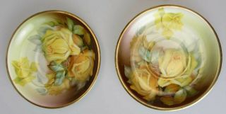2 Vintage Thomas Sevres Bavaria Tea Cup Yellow Roses Gold Trim 3