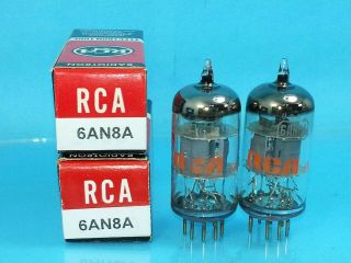 Rca 6an8 A Vacuum Tube Matched Pair O Foil Getter Sweet Tone