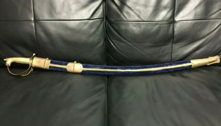 Vintage Indian Ceremonial Sword W/ Blue Velvet Sheath