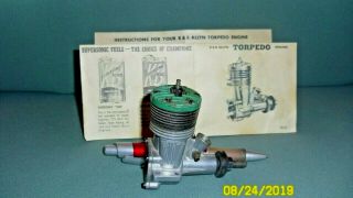 Vintage K & B Torpedo 29 - S Model Airplane Engine.  With Instructions. 2