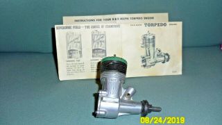 Vintage K & B Torpedo 29 - S Model Airplane Engine.  With Instructions. 3