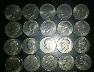 1972 - 1977 P&d $20 Vintage Roll Of (20) Twenty U.  S.  Eisenhower Dollars