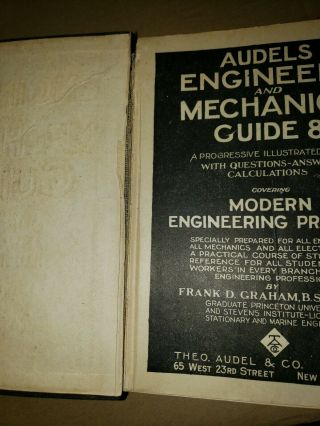 Audels Engineers and Mechanics Guide 8 1928 b&w Illu with diagrams Vintage 2