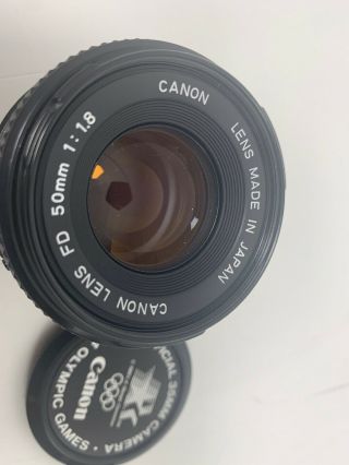 Vintage CANON LENS FD 50mm 1:1.  8 Made In Japan 1984 Olympic Games 3