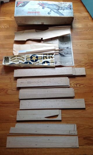 Vintage Top Flite P - 51d Mustang Airplane Kit (box Rough,  Looks Complete)