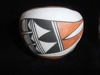 Vintage Acoma Pottery Bowl Hand Crafted/painted Signed W/no Res
