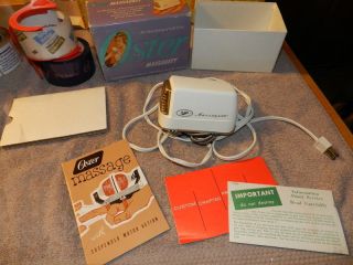 Vintage Oster Massagett Electric Massager Model 237 - 01 Box Booklet Made In Usa
