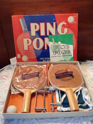 Vintage 1956 Parker Brothers Ping Pong Set Complete W/original Box