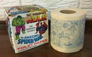 Vintage 1979 Marvel Superheroes Hulk And Spider - Man Toilet Paper -