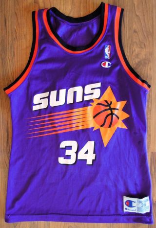 Vintage Champion Phoenix Suns Charles Barkley 34 Purple Jersey Size 36