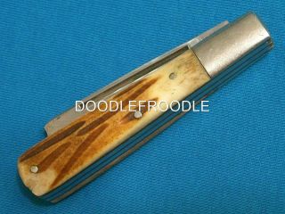 Vintage Parker Japan Bone One Arm Razor Trapper Barlow Knife Knives Drs Doctors