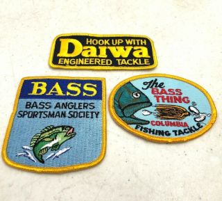 Bass Fisherman Anglers Fishing Pole Tackle Vintage Patches S2