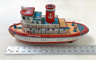 Vintage Masudaya / Modern Toys Neptune Tug Boat Looks Pretty Nice/not