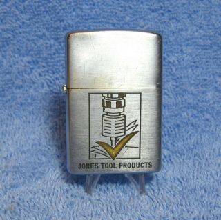 Vintage 1955 Zippo Advertising Lighter Jones Tool Products Jig Boring & Grinding
