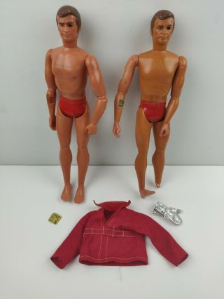 Vintage Steve Austin Doll Figure Six 6 Million Dollar Man Figure X2 Parts Repair