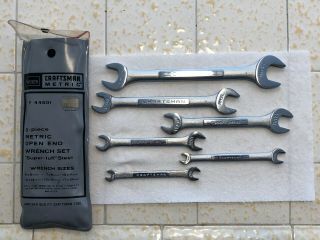 Vintage Craftsman Vv V Series 44501 6 Piece Double Open End Metric Wrench Set