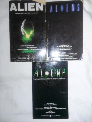 Alien,  Aliens Alien 3 Movie Tie - In Paperback Book Alan Dean Foster 1st Printings