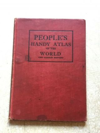 Antique Hammond’s Handy Atlas Of The World 1910 Census