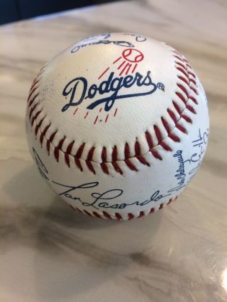Vintage 1980’s Los Angeles Dodgers Team Autographed Baseball - Hershiser,  Lasorda