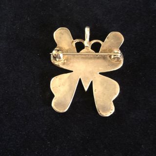 Vintage Estate Southwest ZUNI Silver Stone Inlay BUTTERFLY Pin Brooch,  SIgned 3