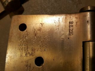 4 Vintage Heavy Duty Door Hinge Brass Steel 5 