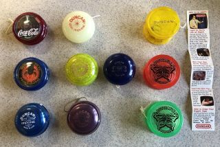 Vintage Duncan Yo Yos - 10 In Total From A Variety From Over The Years.