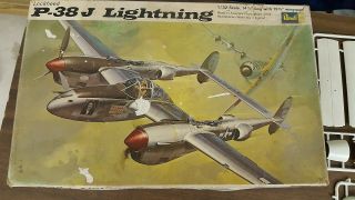Vintage Revell 1/32 Scale Lockheed P - 38j Lightning Model Kit 1970 (no Decals)