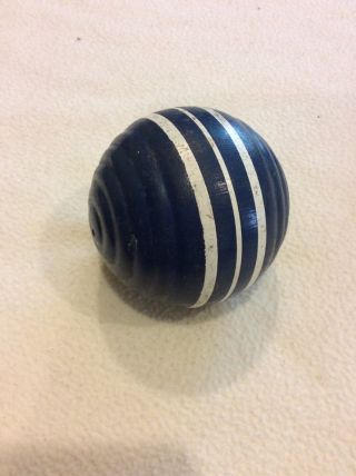 Vtg Croquet Ball Navy Blue 3 - Stripe Large Wide Rib 3.  25 " Replacement Part