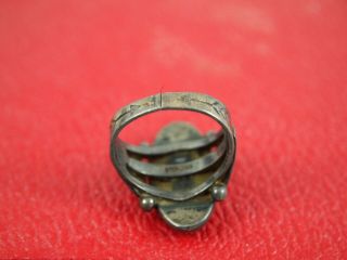 Vintage Native American Sterling Silver 925 Oval Ring w Green Stone 6