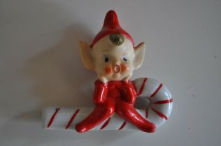 Vintage Elf Christmas Candy Cane Made In Japan