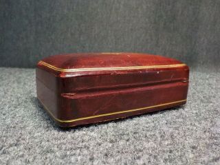 Vintage Italian Leather Trinket Jewelry Playing Card Box with Gold Gild 4.  5 