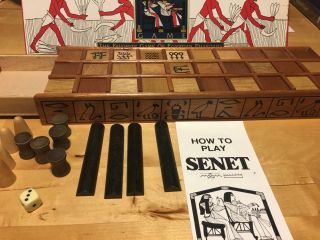 Vintage Senet Board Game Of Egyptian Pharoahs Wood Board 1987 Northwest Corner