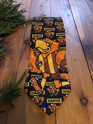Hawthorn Hawks Afl Vfl Vintage Novelty Football Necktie Tie