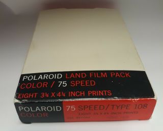 Vintage Pack Of Polaroid 75 Speed Color Film 1970 Type 108