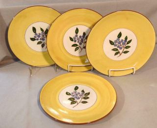 Vintage Stangl Blueberry (4) Luncheon Plates 9 - 1/4 " Minty