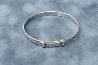 Vintage Sterling Silver Childs Bracelet / Bangel 2