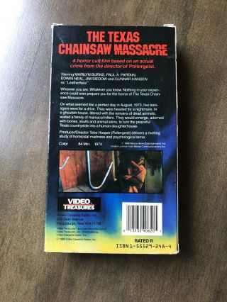 The Texas Chainsaw Massacre VHS Vintage 2
