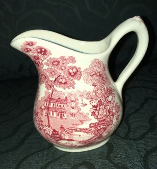 Vintage Royal Staffordshire Red Tonquin Creamer 3 1/2 “,  Perfect