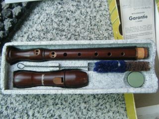 VINTAGE EINE MOLLENHAUER BLOCKFLOTE C Sopran Wooden German Recorder Flute 2