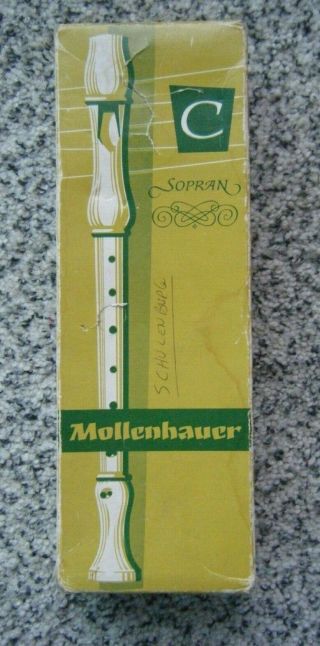 VINTAGE EINE MOLLENHAUER BLOCKFLOTE C Sopran Wooden German Recorder Flute 5
