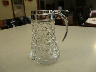 Fostoria American Vintage Syrup Pitcher With Chrome Top