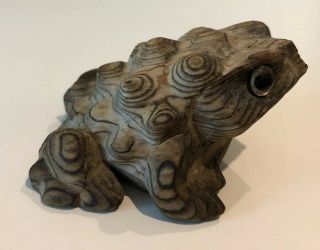 Vintage Hand - Carved Cryptomeria Wood Japan Horny Toad/frog