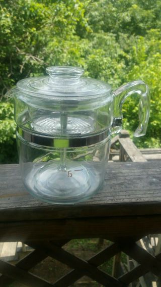Pyrex 7759 Complete 9 - Cup Glass Percolator Vintage Coffee Pot