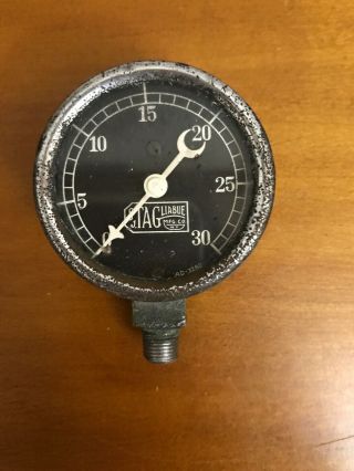 Vtg J Tag Liabue Brass Pump Steam Pressure Gauge Steampunk Instrument Meter Dial
